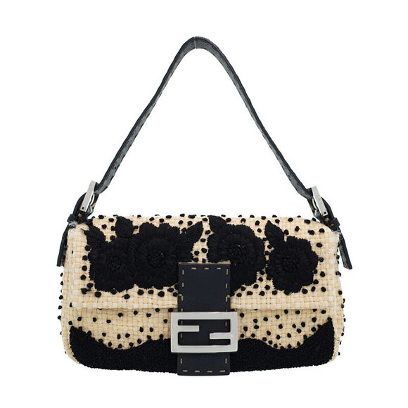 Fendi Handbags - FENDI Selleria Baguette Bag Floral Flower embroidery